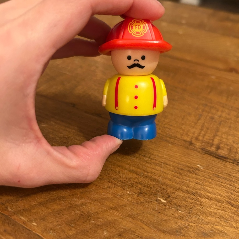 Vintage Shelcore  Figure Toy Firefighter 3" as is